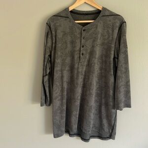 Under Armour Men’s 3/4 Sleeve Threadborne Camo Henley Workout Shirt Size Large